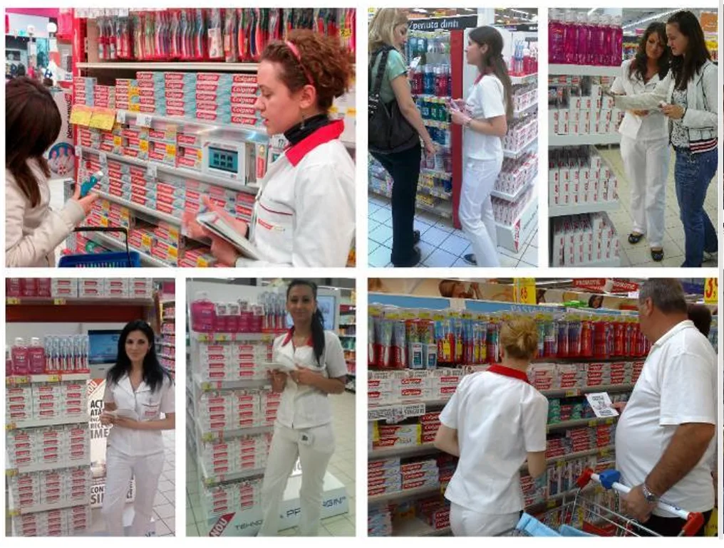 Colgate — echipe de promoteri in-store, merchandising și sampling în hypermarket